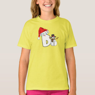 Weiße Buchstabe D Weihnachtsgeschenk  T-Shirt