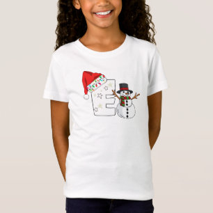 Weiße Buchstabe E Weihnachtsgeschenk  T-Shirt