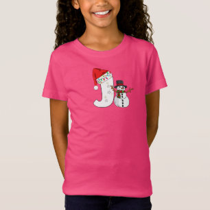 Weiße Buchstabe j Weihnachtsgeschenk  T-Shirt