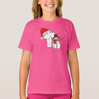 Weiße Buchstabe t Weihnachtsgeschenk T-Shirt