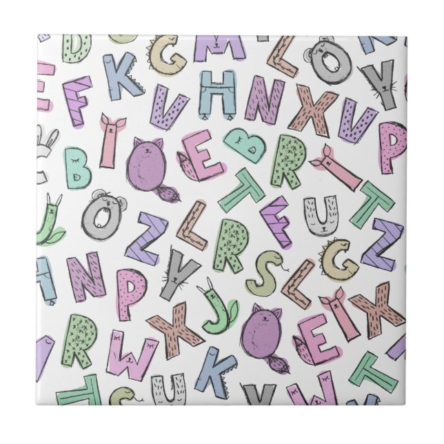 Weiße Buchstaben Fliese (Vorderseite)