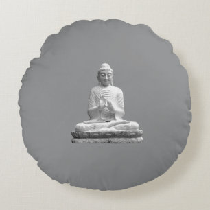 Weiße Buddha-Statue Rundes Kissen
