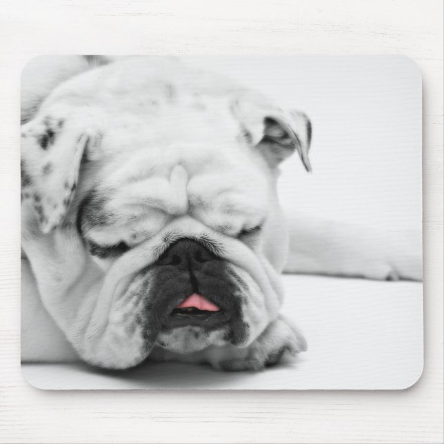 Weiße Bulldoggen-Liebe Mousepad (Vorne)