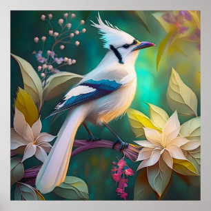 Weiße Büschelente Flügel Jay Fantasie Vogel Poster