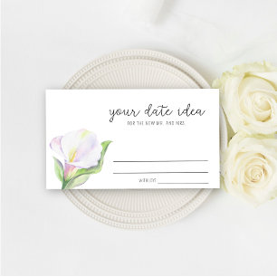 Weiße Calla - Date Night Ideen \ Date Jar Begleitkarte