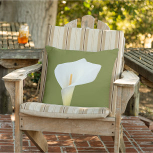Weiße Calla-Lilien-Blumen-Hinterhof-Garten-Foto Kissen