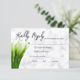 Weiße Calla-Lilien-Blumen Hochzeit RSVP-Karte RSVP Karte
