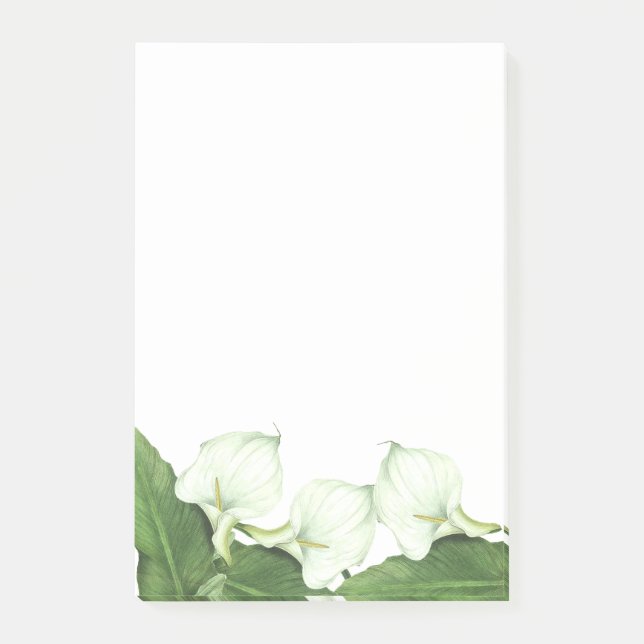 Weiße Calla-Lilien-Blumen Post-it-Notizzettel Post-it Klebezettel (Vorderseite)