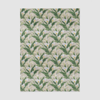 Weiße Calla-Lilien-Stickerei Blumenmuster Seidenpapier