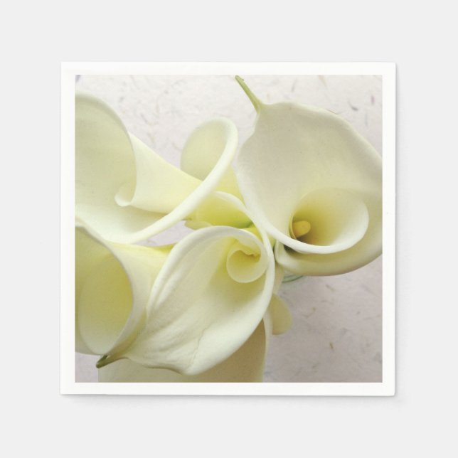 Weiße Calla-Lilien von oben Serviette (Vorderseite)