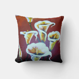 Weiße Calla Lilies künstlerische Schnitt Blume auf Kissen