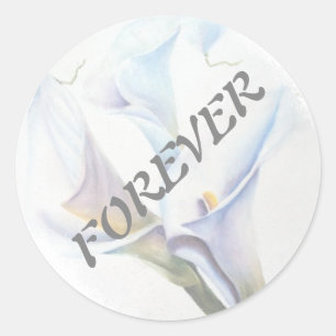 WEISSE CALLA LILIES WEDDSTICKER RUNDER AUFKLEBER
