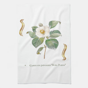 Weiße Camelia Geschirrtuch