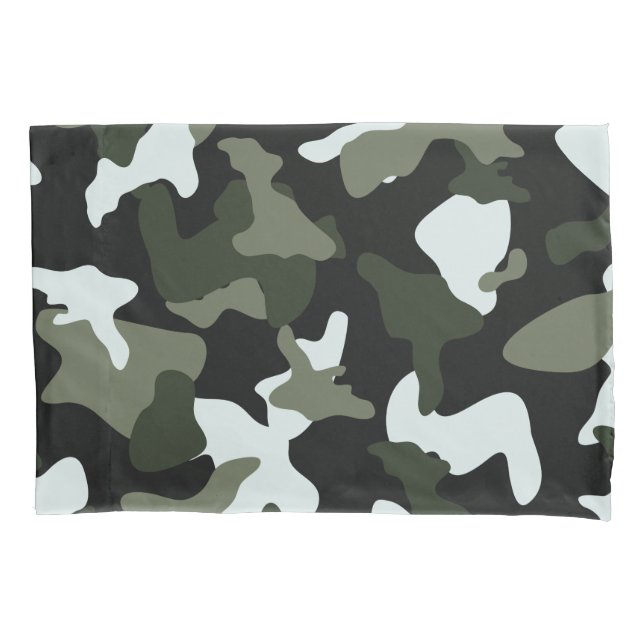 Weiße Camouflage Tarnmuster Kissenbezug (Vorderseite)