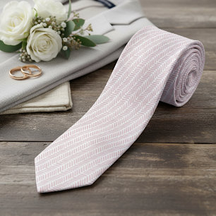 Weiße Chic-Blush-Rosa Abstrakte Chevron Krawatte