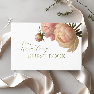 Weiße Chic Blush Rose Hochzeit Gästebuch