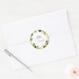 Weiße chic Faux Gold Runder Aufkleber