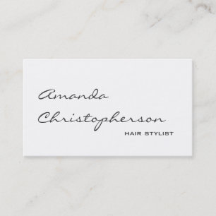 Weiße Chic Handschrift Friseur Visitenkarte