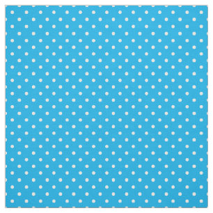 Weiße Chic-Punkte auf himmelblauem Musterstoff Stoff