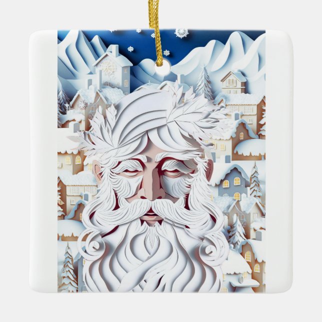 WEISSE CHRISTMAS KERAMIKORNAMENT (Vorderseite)
