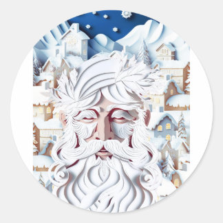 WEISSE CHRISTMAS RUNDER AUFKLEBER
