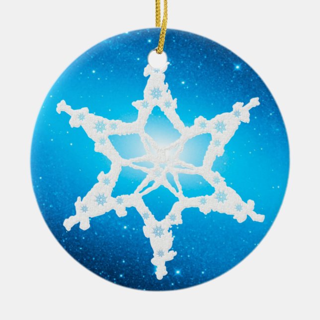 WEISSE CHRISTMAS Snowflake Ornament 4 (Vorne)