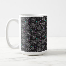 WEISSE COBWEBER MIT LILA GRÜNEN PINKEN KAFFEETASSE