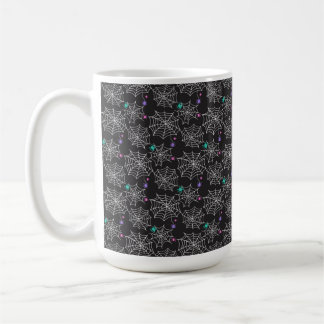 WEISSE COBWEBER MIT LILA GRÜNEN PINKEN KAFFEETASSE