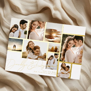 Weiße Collage Mehrfach-Fotobilder Save The Date Go Folieneinladung