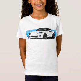 Weiße Corvette C6 mit blauen Streifen T-Shirt