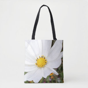 Weiße Cosmos-Blumen-Tasche Tasche