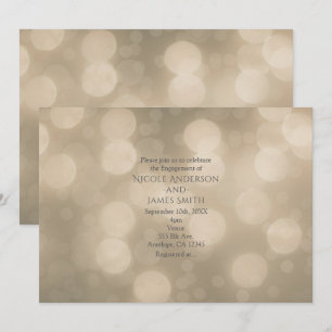 Weiße Creme Glanz Elegante Bokeh Lichter Verlobung Einladung