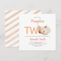 Weiße Creme Orange Pumpkin ist zwei Geburtstage Fl