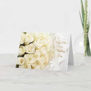 Weiße cremige Rosen. Danke Mutter für meine Hochze Karte