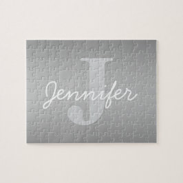 Weiße Cursive und Grau-Monogramm | Editierbare Far