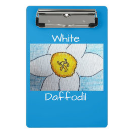 Weiße Daffodil Mini Klemmbrett