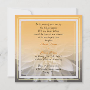 weiße Dahlie Blumen-Hochzeitseinladung Einladung