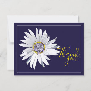 Weiße Daisy auf marineblauem Hintergrund Vielen Da Postkarte