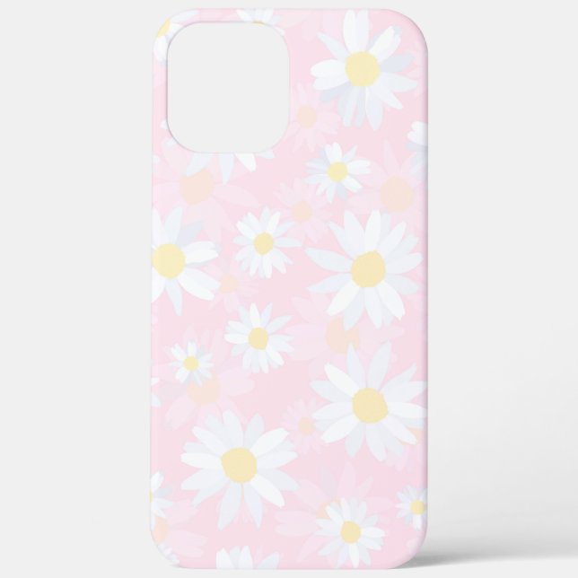 Weiße Daisy-Blume Rosa Bläschen Case-Mate iPhone Hülle (Rückseite)