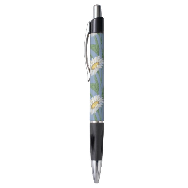 Weiße Daisy Schwarzer Stift (Oberseite (Vertikal))