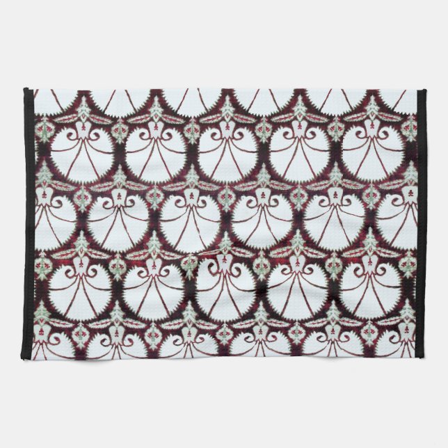 WEISSE DAMASK-KARNATIONEN HANDTUCH (Horizontal)