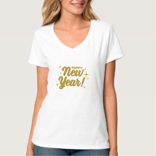 Weiße Damen-T-Shirts - Frohes neues Jahr mit einem T-Shirt