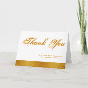 Weiße Dankeskarten mit goldenem Abzeichenband Dankeskarte