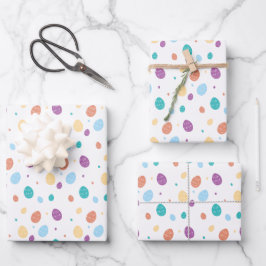 Weiße, dekorierte Ostereier-Muster Geschenkpapier Set