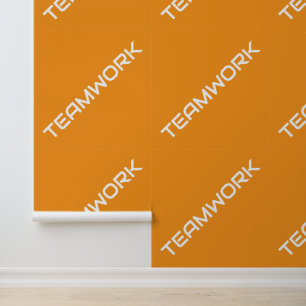 Weiße diagonale TEAMWORK-Schrift auf strahlendem O Tapete