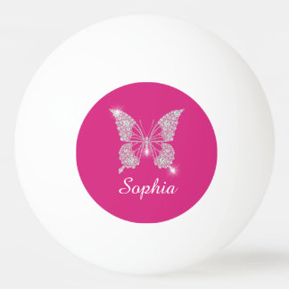 Weiße Diamant-Schmetterling, Schriftname, Fuchsia Tischtennisball