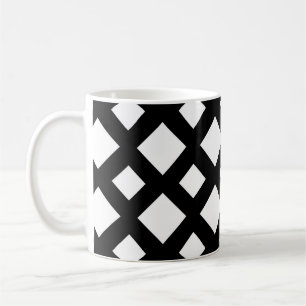 Weiße Diamanten auf schwarz Kaffeetasse