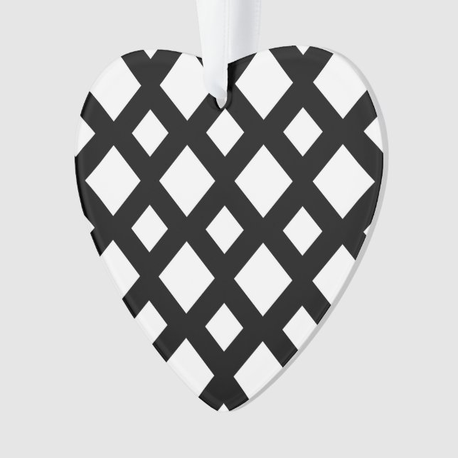 Weiße Diamanten auf schwarz Ornament (Vorderseite)