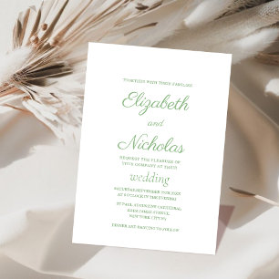 Weiße digitale Hochzeitsvorlage Einladung