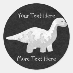 Weiße Dinosaurier-Aufkleber Runder Aufkleber